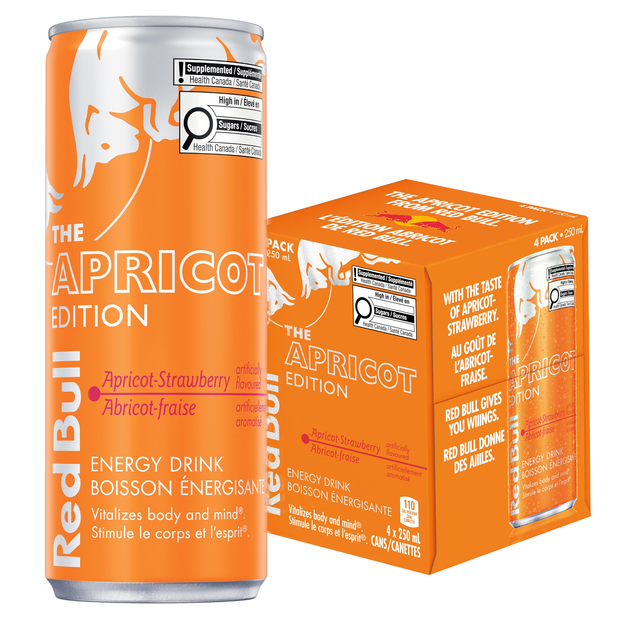 Red Bull Energy Drink, Apricot-Strawberry, 250ml (4 pack) : Amazon
